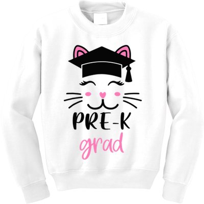 Pre-K Grad Last Day of School Cute Cat Face Kids Sweatshirt