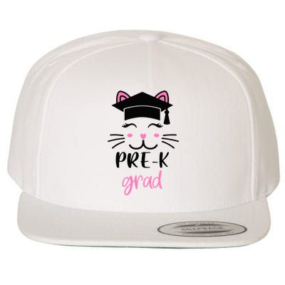 Pre-K Grad Last Day of School Cute Cat Face Wool Snapback Cap