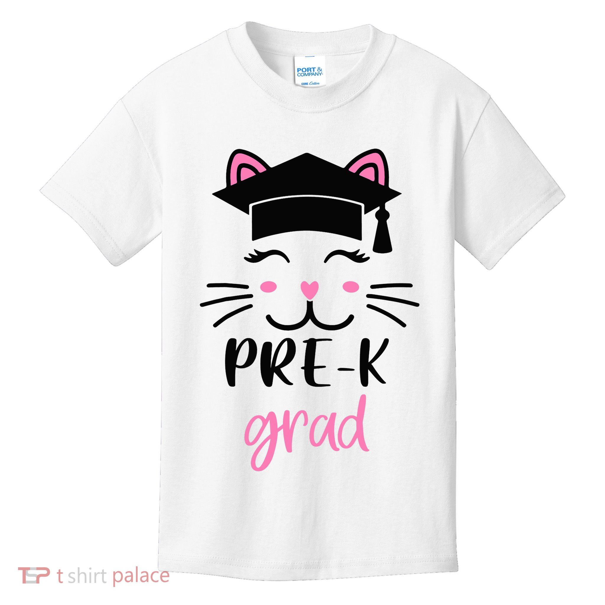 Pre-K Grad Last Day of School Cute Cat Face Kids T-Shirt