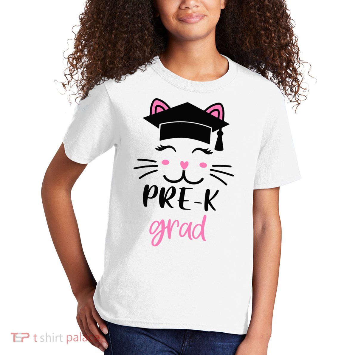 Pre-K Grad Last Day of School Cute Cat Face Kids T-Shirt