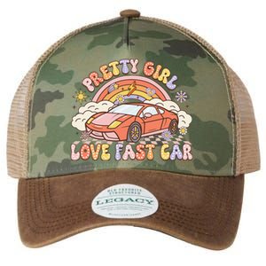 Pretty Girl Love Fast Car Girl Women Retro Groovy Legacy Tie Dye Trucker Hat