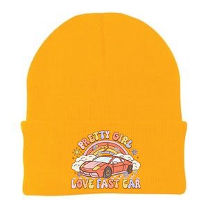 Pretty Girl Love Fast Car Girl Women Retro Groovy Knit Cap Winter Beanie