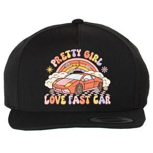 Pretty Girl Love Fast Car Girl Women Retro Groovy Wool Snapback Cap