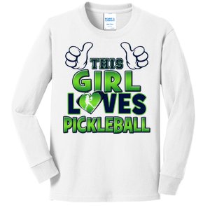 Pickleball Girl Love Kids Long Sleeve Shirt