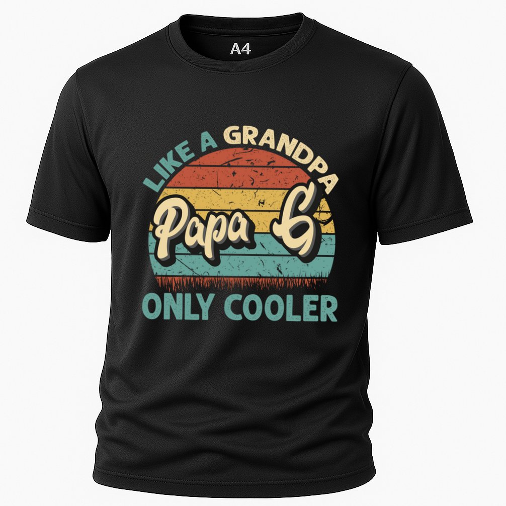 Papa G Like A Grandpa Only Cooler Vintage Dad Fathers Day Cute Gift Cooling Performance Crew T-Shirt