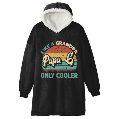 Papa G Like A Grandpa Only Cooler Vintage Dad Fathers Day Cute Gift Hooded Wearable Blanket