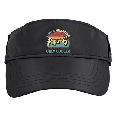 Papa G Like A Grandpa Only Cooler Vintage Dad Fathers Day Cute Gift Adult Drive Performance Visor
