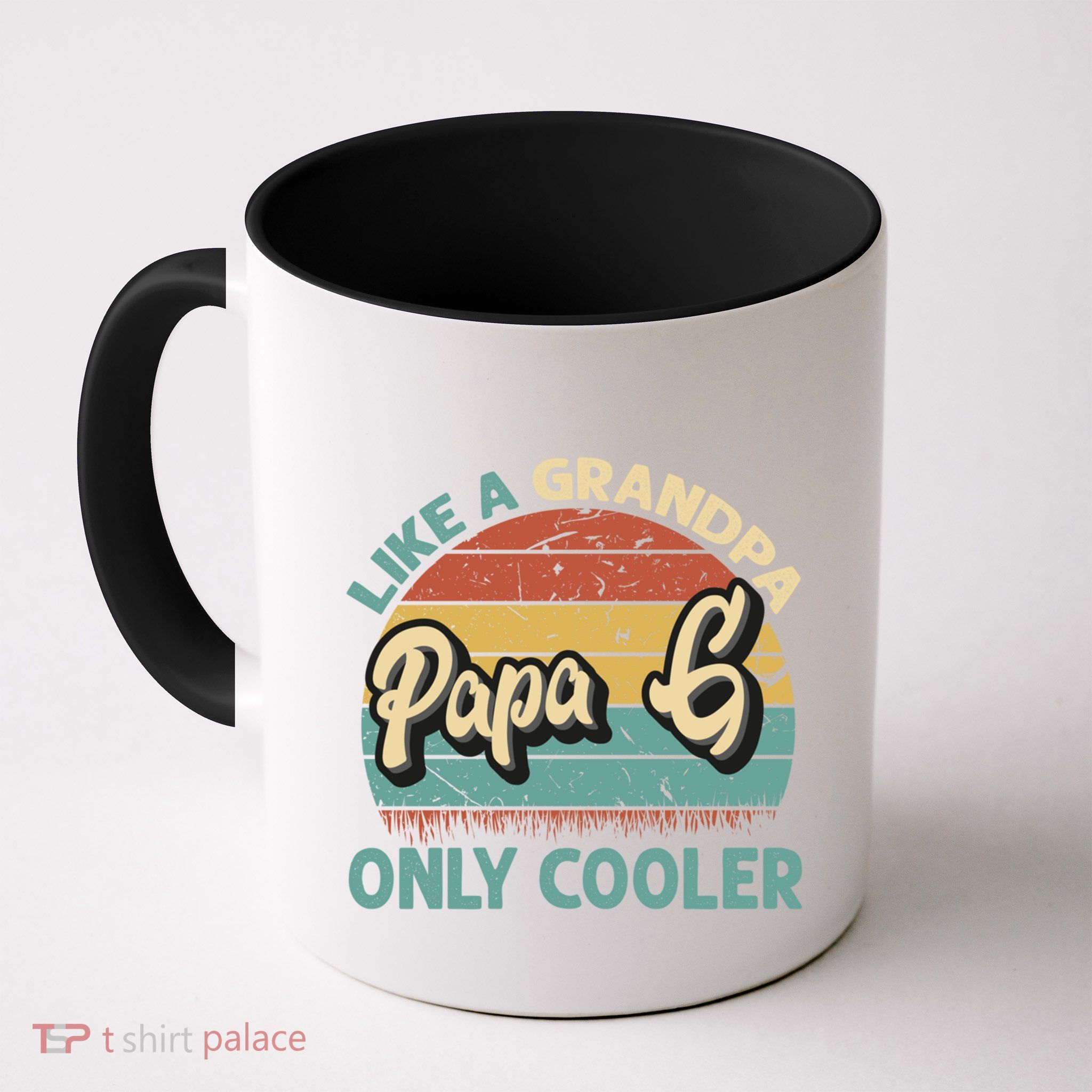 Papa G Like A Grandpa Only Cooler Vintage Dad Fathers Day Cute Gift Mug