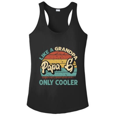 Papa G Like A Grandpa Only Cooler Vintage Dad Fathers Day Cute Gift Ladies PosiCharge Competitor Racerback Tank