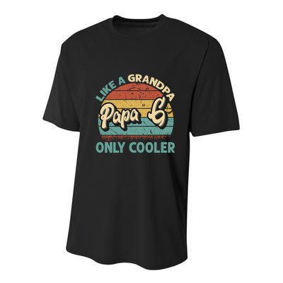 Papa G Like A Grandpa Only Cooler Vintage Dad Fathers Day Cute Gift Youth Performance Sprint T-Shirt