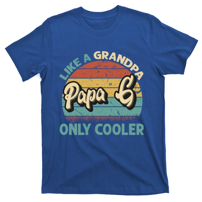 Papa G Like A Grandpa Only Cooler Vintage Dad Fathers Day Cute Gift T-Shirt