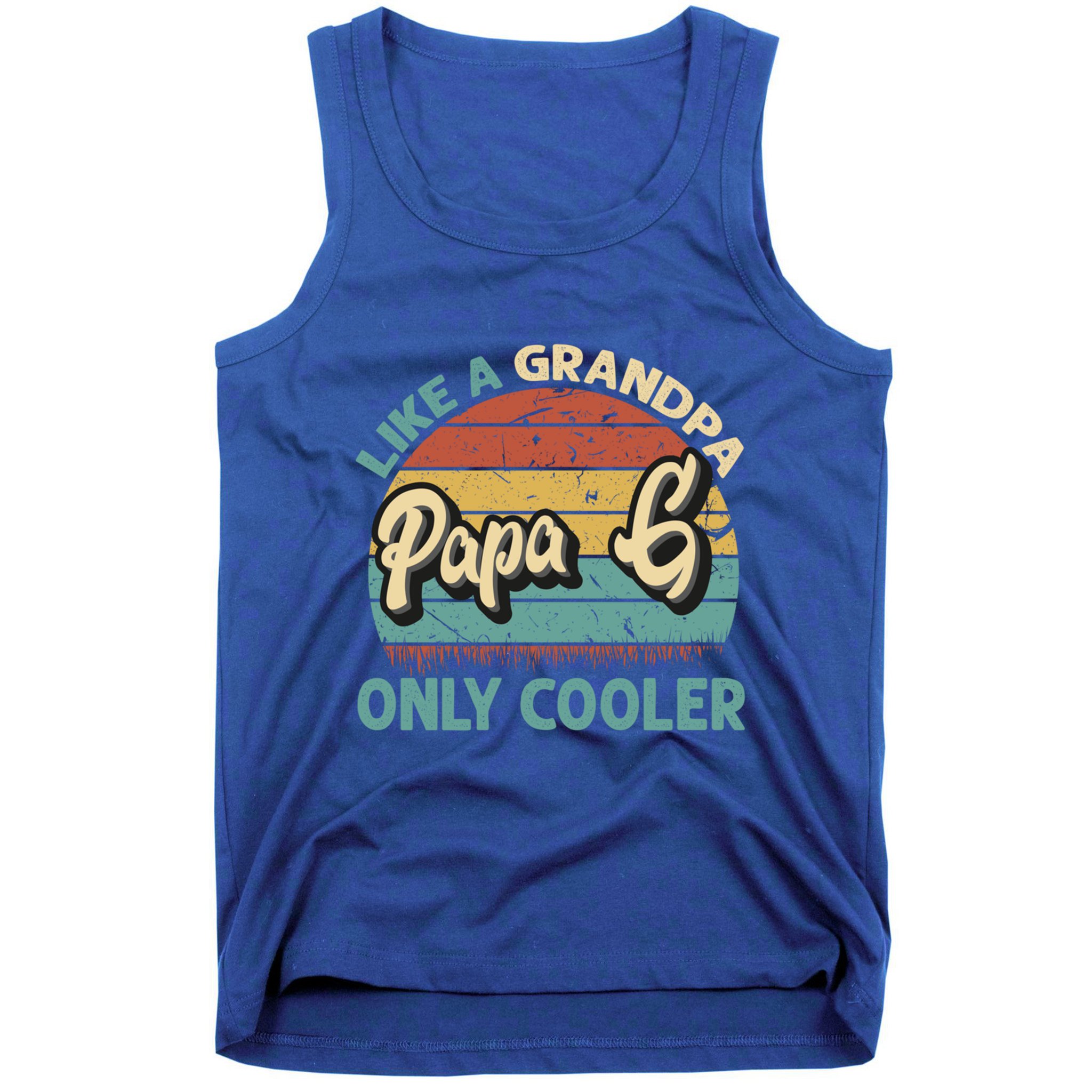 Papa G Like A Grandpa Only Cooler Vintage Dad Fathers Day Cute Gift Tank Top
