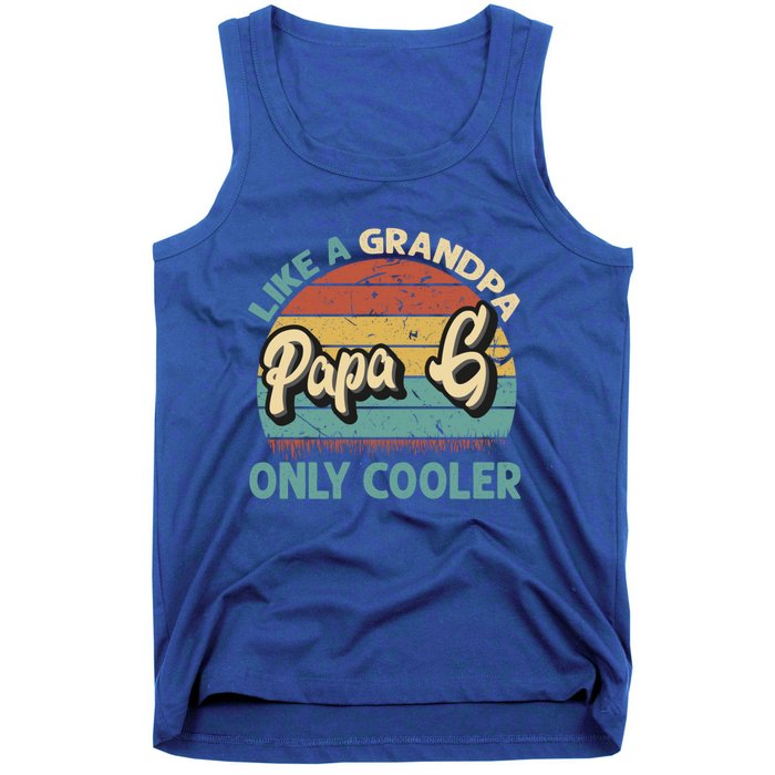 Papa G Like A Grandpa Only Cooler Vintage Dad Fathers Day Cute Gift Tank Top