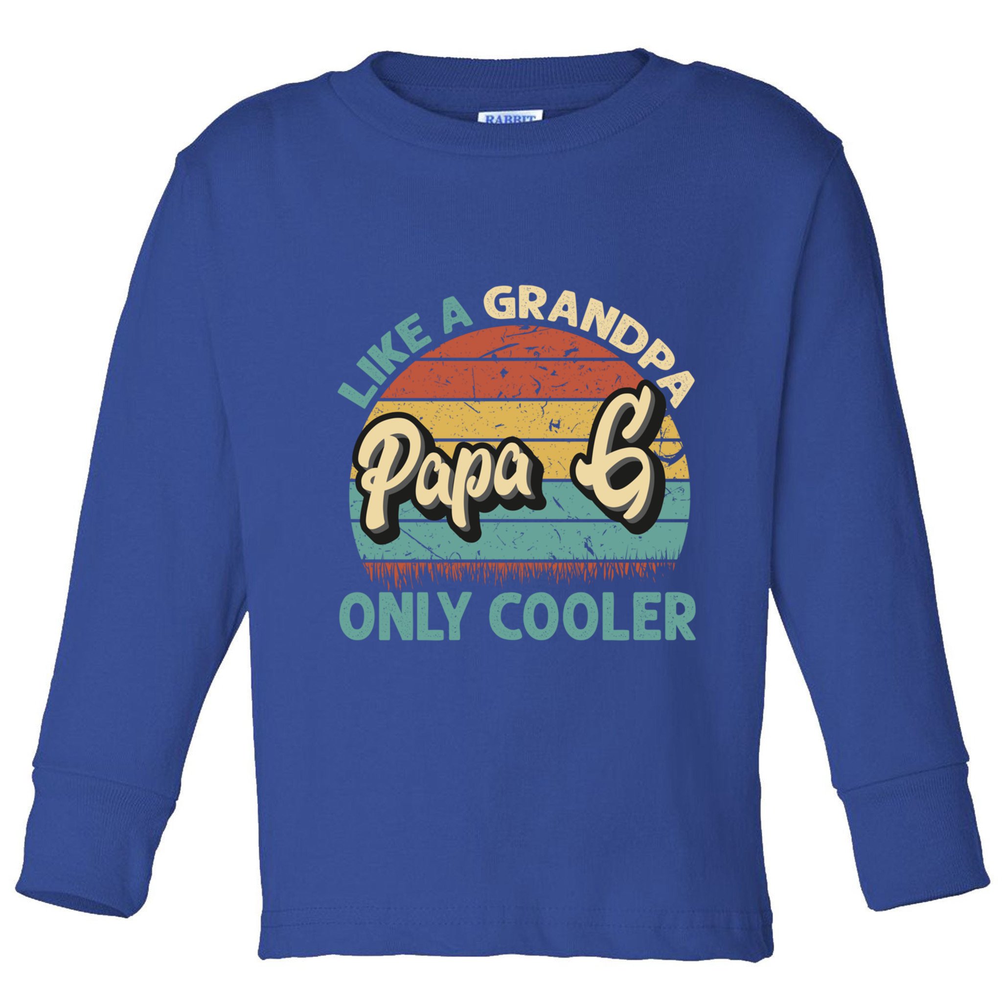 Papa G Like A Grandpa Only Cooler Vintage Dad Fathers Day Cute Gift Toddler Long Sleeve Shirt
