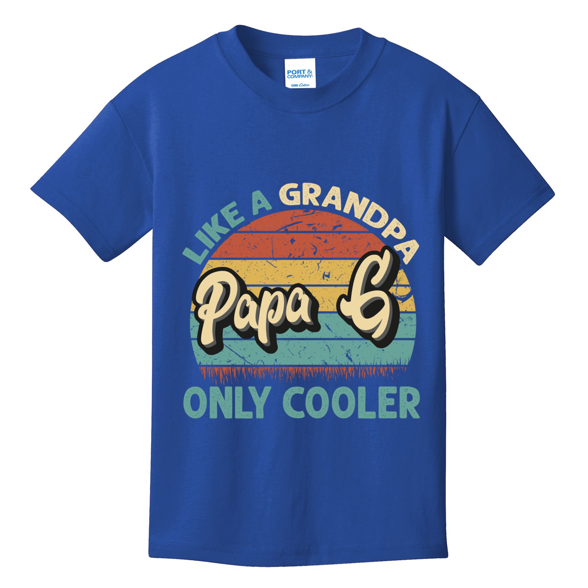 Papa G Like A Grandpa Only Cooler Vintage Dad Fathers Day Cute Gift Kids T-Shirt