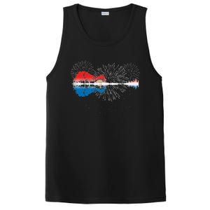 Patriotic Guitar Lake Reflections Night Sky 4th Of July PosiCharge Competitor Tank