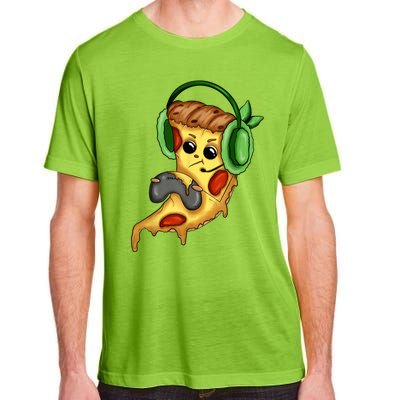 Pizza Gamer Love Play Video Games Funny Controller Headset Adult ChromaSoft Performance T-Shirt