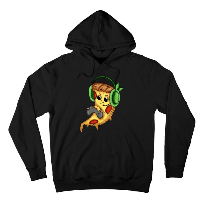 Pizza Gamer Love Play Video Games Funny Controller Headset Hoodie