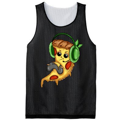 Pizza Gamer Love Play Video Games Funny Controller Headset Mesh Reversible Basketball Jersey Tank