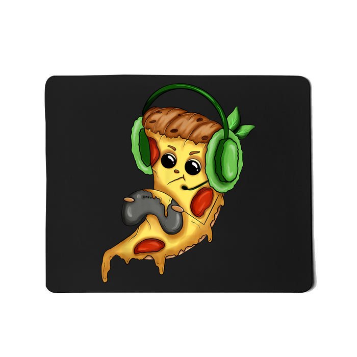 Pizza Gamer Love Play Video Games Funny Controller Headset Mousepad