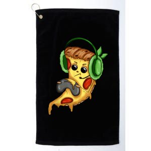 Pizza Gamer Love Play Video Games Funny Controller Headset Platinum Collection Golf Towel