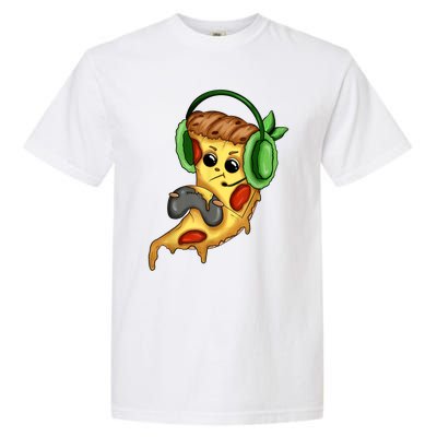 Pizza Gamer Love Play Video Games Funny Controller Headset Garment-Dyed Heavyweight T-Shirt