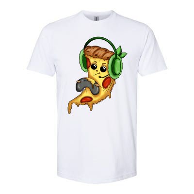 Pizza Gamer Love Play Video Games Funny Controller Headset Softstyle CVC T-Shirt