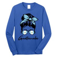 Patriotic Guatemala Messy Bun Guatemalan Flag Mom Gift Long Sleeve Shirt