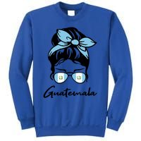 Patriotic Guatemala Messy Bun Guatemalan Flag Mom Gift Sweatshirt