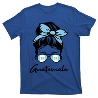 Patriotic Guatemala Messy Bun Guatemalan Flag Mom Gift T-Shirt