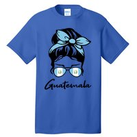 Patriotic Guatemala Messy Bun Guatemalan Flag Mom Gift Tall T-Shirt