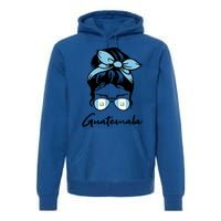 Patriotic Guatemala Messy Bun Guatemalan Flag Mom Gift Premium Hoodie