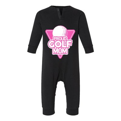 Proud Golf Mom Gift 80s Vintage Fan Infant Fleece One Piece