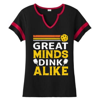 Pickleball Great Minds Drink Alike Pickleball Gift Ladies Halftime Notch Neck Tee