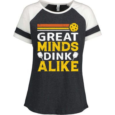 Pickleball Great Minds Drink Alike Pickleball Gift Enza Ladies Jersey Colorblock Tee