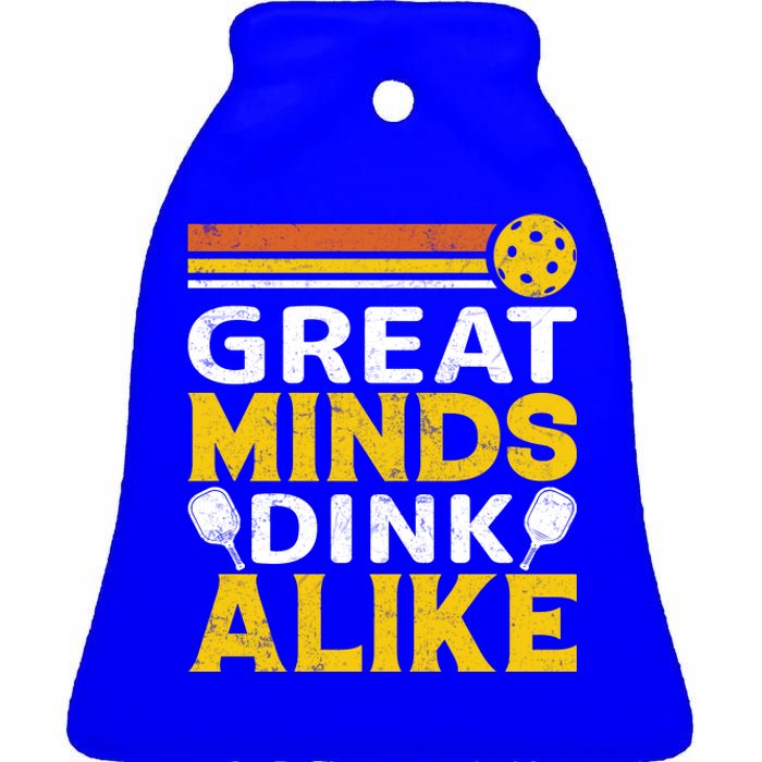 Pickleball Great Minds Drink Alike Pickleball Gift Ceramic Bell Ornament