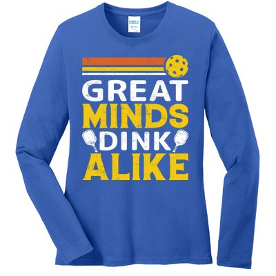 Pickleball Great Minds Drink Alike Pickleball Gift Ladies Long Sleeve Shirt