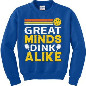 Pickleball Great Minds Drink Alike Pickleball Gift Kids Sweatshirt