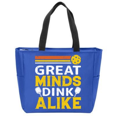 Pickleball Great Minds Drink Alike Pickleball Gift Zip Tote Bag