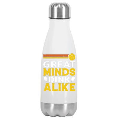 Pickleball Great Minds Drink Alike Pickleball Gift Stainless Steel Insulated Water Bottle