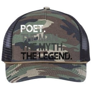 Poet Gift Man Myth The Legend Retro Rope Trucker Hat Cap