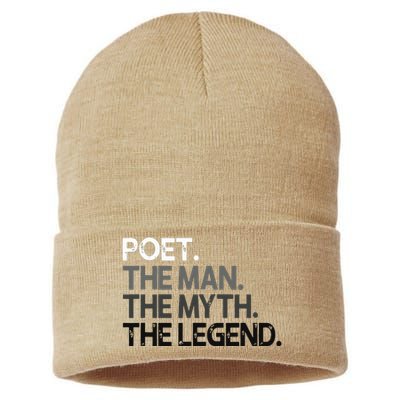 Poet Gift Man Myth The Legend Sustainable Knit Beanie