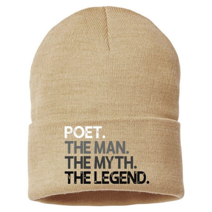 Poet Gift Man Myth The Legend Sustainable Knit Beanie