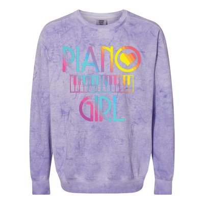 Piano Girl Musical Pianist Keyboard Cute Colorblast Crewneck Sweatshirt