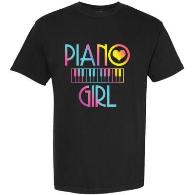 Piano Girl Musical Pianist Keyboard Cute Garment-Dyed Heavyweight T-Shirt