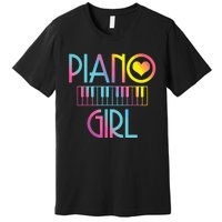 Piano Girl Musical Pianist Keyboard Cute Premium T-Shirt