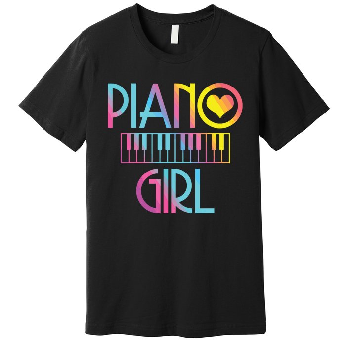 Piano Girl Musical Pianist Keyboard Cute Premium T-Shirt