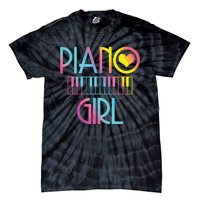 Piano Girl Musical Pianist Keyboard Cute Tie-Dye T-Shirt