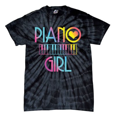 Piano Girl Musical Pianist Keyboard Cute Tie-Dye T-Shirt