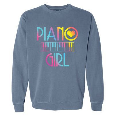 Piano Girl Musical Pianist Keyboard Cute Garment-Dyed Sweatshirt